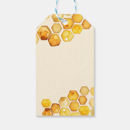Honing bijen baby shower dank u voor sjabloon cadeaulabel (Achterkant)