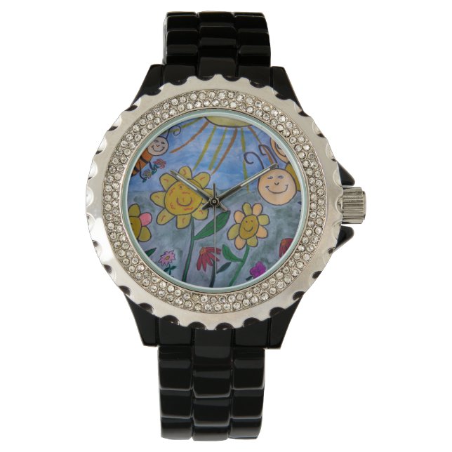 Honing Bijen & Bloemen Horloge (Voorkant)