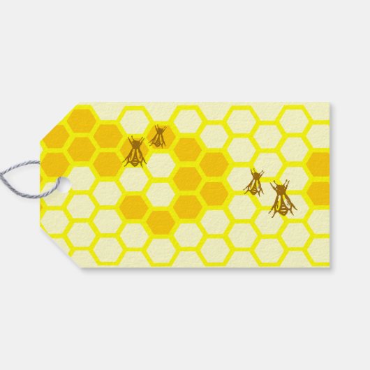 Honing Bijen Honingraat Custom Food Label Cadeaulabel (Achterkant Horizontaal)