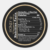 Honing Black en Gold Mini Nutrition Feit Sticker (Voorkant)