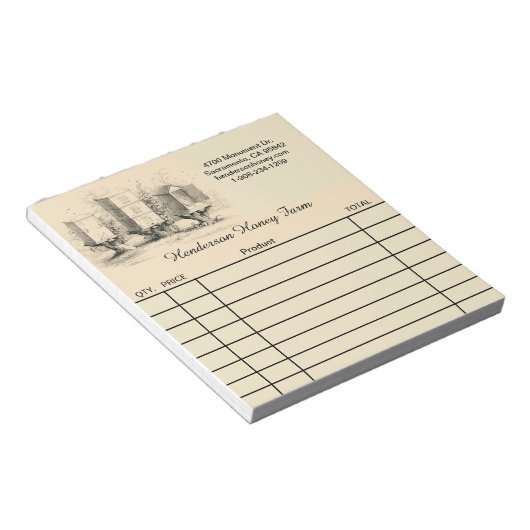 Honing Boerderij Look Custom verkoop ontvangstbew Notitieblok (Schuin)