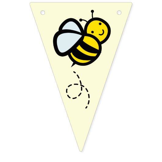 Honing / Bumble Bee Bloemen Geel Welkom Baby Vlaggetjes (Tweede vlag)