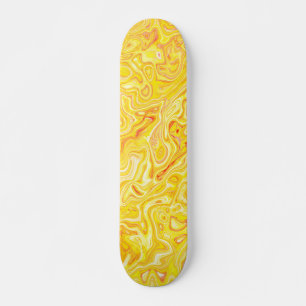 Honing Citroen Geel Marmer Textuur Abstract Vloeis Skateboard