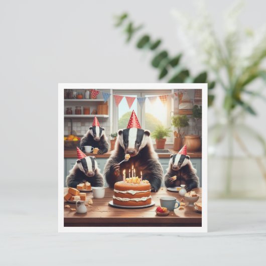 Honing das eten taart, honing das uitnodiging (Staand voorkant)