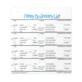 Honing do Grocery List ... Notitieblok