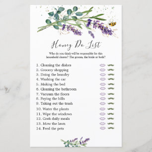 Honing Do lijst Bruids spel, Lavendel Eucalyptus