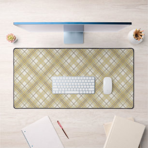 Honing en Crème Diagonaal Plaid Bureaumat