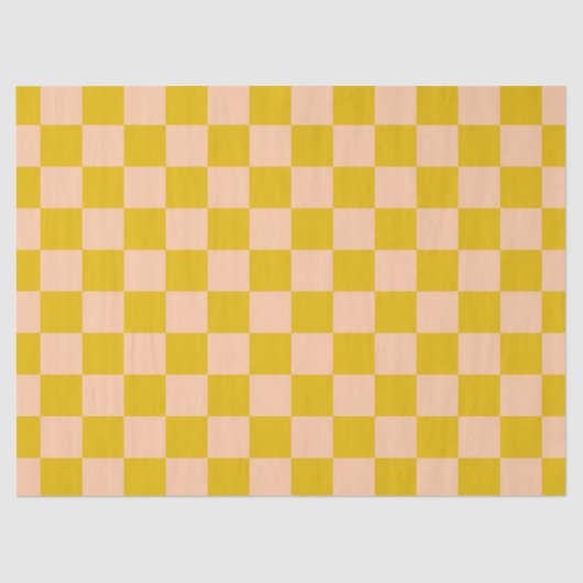 Honing en perzik Checkerboard Tissuepapier (Voorkant)