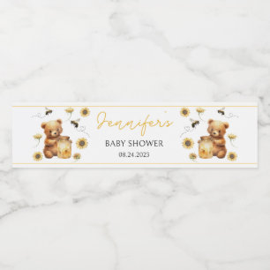 Honing hommel geel geslachtsneutrale babyshower waterfles etiket