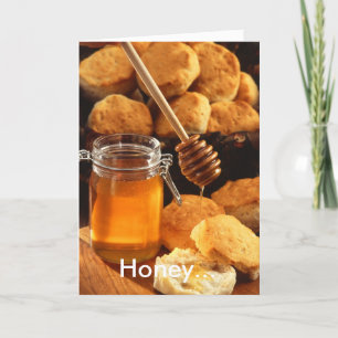 Honing... Ik hou van je! Bisquits en Honey Food Fo Kaart