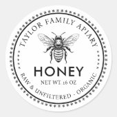 Honing label met aangepaste kleur honingbij (Voorkant)