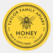 Honing label met aangepaste kleur honingbij (Voorkant)