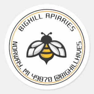 Honing Label Yellow Bee Beekeeper Contactgegevens