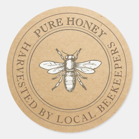 Honing lokale imker  Honeybee Kraft Label (Voorkant)