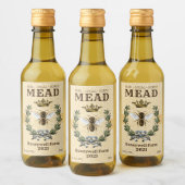 Honing Mead Bee en Kroon Wijn Etiket (Flessen)