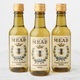 Honing Mead Bee en Kroon Wijn Etiket