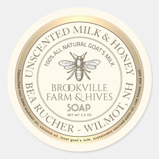 Honing & Melkzeep van de imker Ronde Sticker (Voorkant)