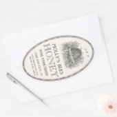 Honing  ovale Skep met rand wit label (Envelop)