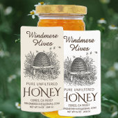 Honing  Skep met bijen Verzendlabel