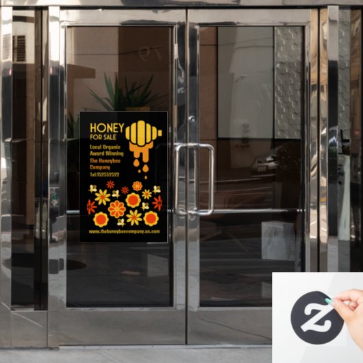 Honing te koop raamsticker (Kantoordeur)