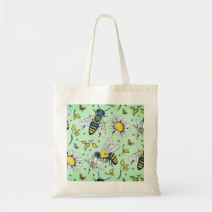 Honing veel bijenpatroon tote bag