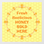 Honing verkocht hier raamsticker (Vel)