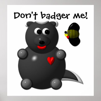 Honingbadger en honingbijen poster