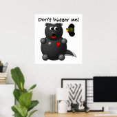 Honingbadger en honingbijen poster (Thuiskantoor)