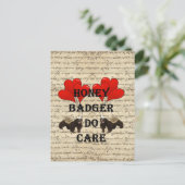 Honingbadger geeft om briefkaart (Staand voorkant)