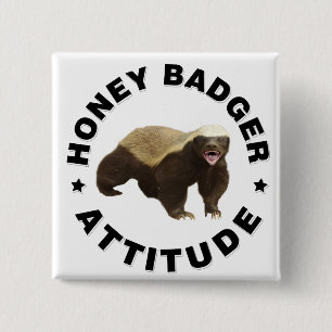 Honingbadger heeft een houding vierkante button 5,1 cm