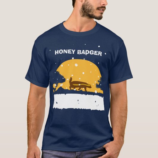 honingbadger sneeuw t-shirt (Voorkant)