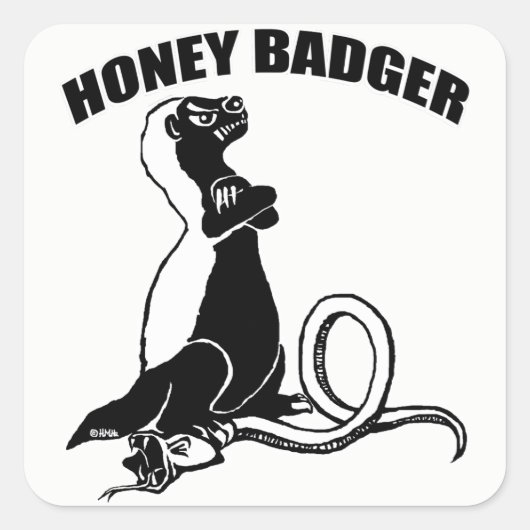 Honingbadger Vierkante Sticker (Voorkant)