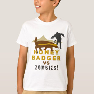 honingbadger vs zombies t-shirt