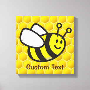 Honingbee Cartoon Canvas Afdruk