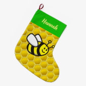Honingbee Cartoon Grote Kerstsok (Voorkant (Hangend))