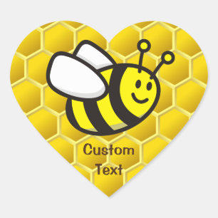 Honingbee Cartoon Hart Sticker