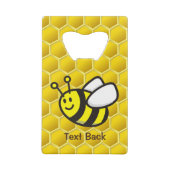 Honingbee Cartoon Kredietkaart Flessenopener (Achterkant)