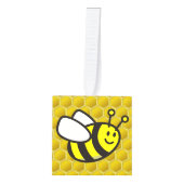 Honingbee Cartoon Kubus Ornament (Voorkant)