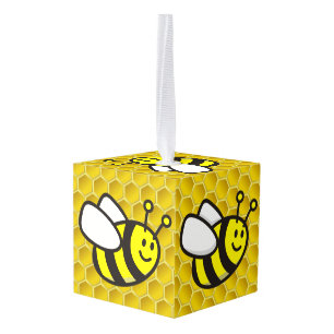 Honingbee Cartoon Kubus Ornament