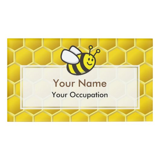 Honingbee Cartoon Naambadge (Voorkant)