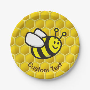 Honingbee Cartoon Papieren Bordje