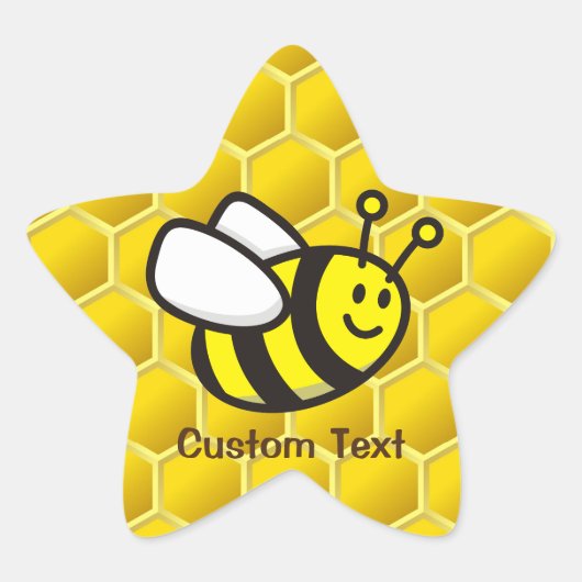Honingbee Cartoon Ster Sticker (Voorkant)