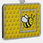 Honingbee Cartoon Verzilverd Kader Ornament (Rechts)