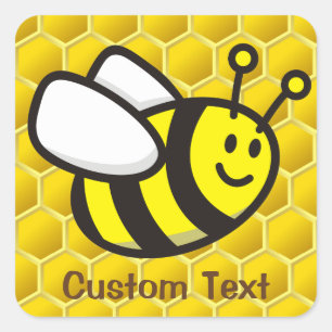 Honingbee Cartoon Vierkante Sticker