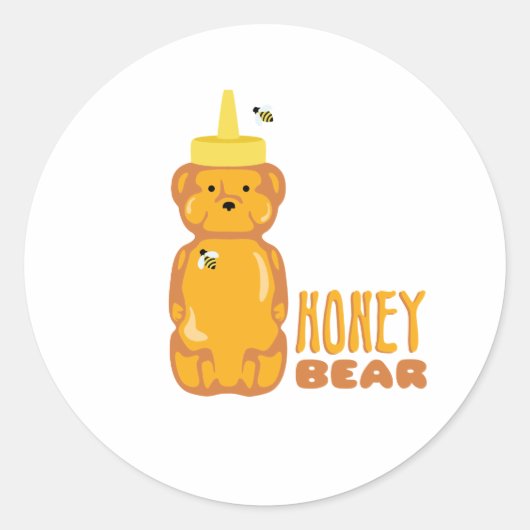 HoningBeer Ronde Sticker (Voorkant)
