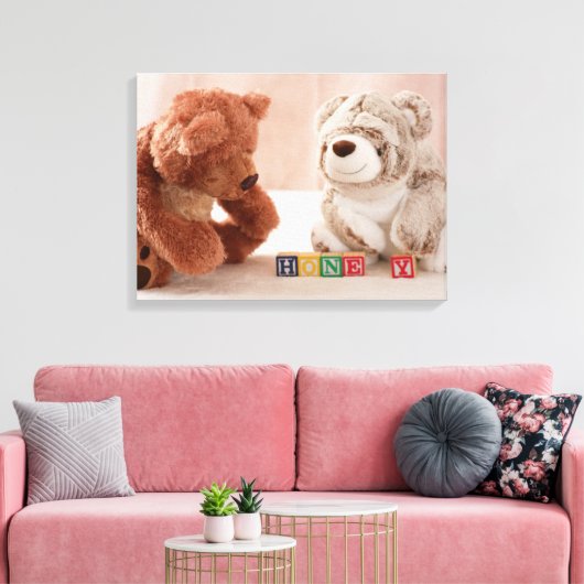 HoningBeren Canvas Afdruk (Insitu (Woonkamer))