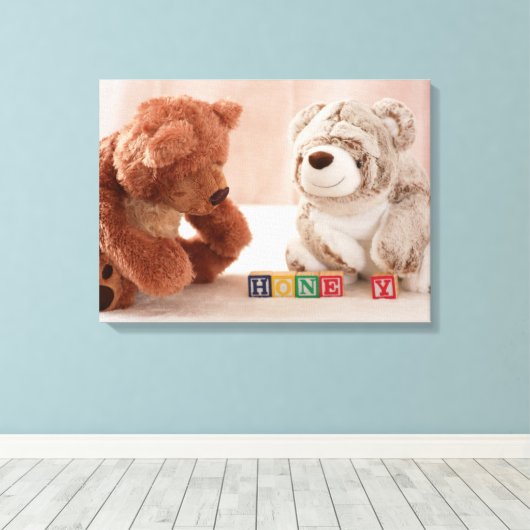 HoningBeren Canvas Afdruk (Insitu (Houten vloer))