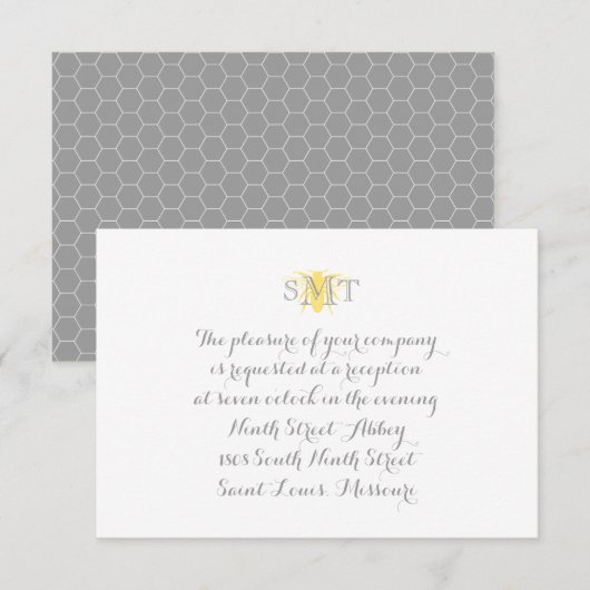 Honingbij Bruiloft Receptie Kaart (Voorkant / Achterkant)