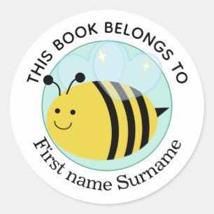 Honingbij Dit Boek Is Van Gepersonaliseerd Ronde Sticker