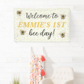 Honingbij eerste verjaardag Vinyl Banner (Insitu)